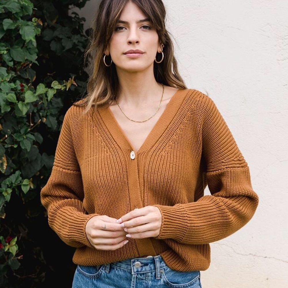 Shelter cardigan in sienna, gently used